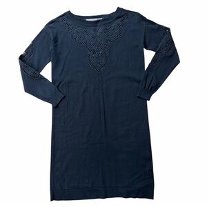 French Rendez Vous Black Long Sleeve Sweater Dress